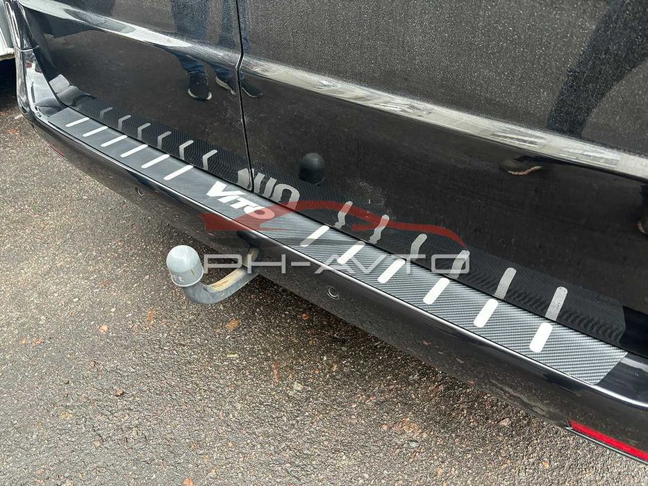 Накладка на задній бампер Mercedes Vito 447 нержавійка в карбоні