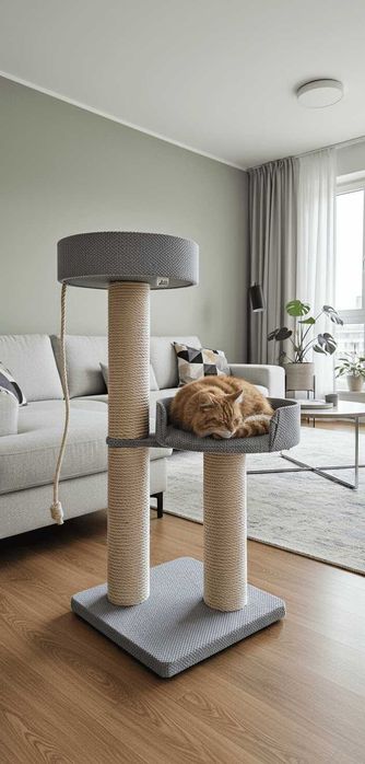 Drapak Wolnostojący 120cm z Dwoma Rozetami – Model Stabilny NR1