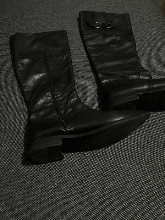 Skórzane kozaki Massimo Dutti rozmiar 40
