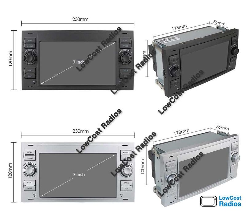 Auto Rádio GPS FORD Retos 7" • ANDROID 15• BT • USB • WIFI Focus Mondeo | CARPLAY • ANDROID AUTO