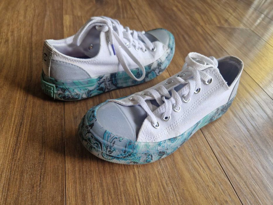 Trampki Converse r. 37 biało-szaro-turkusowe Białe Turkusowe