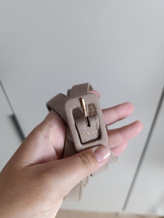 Pasek damski beżowy