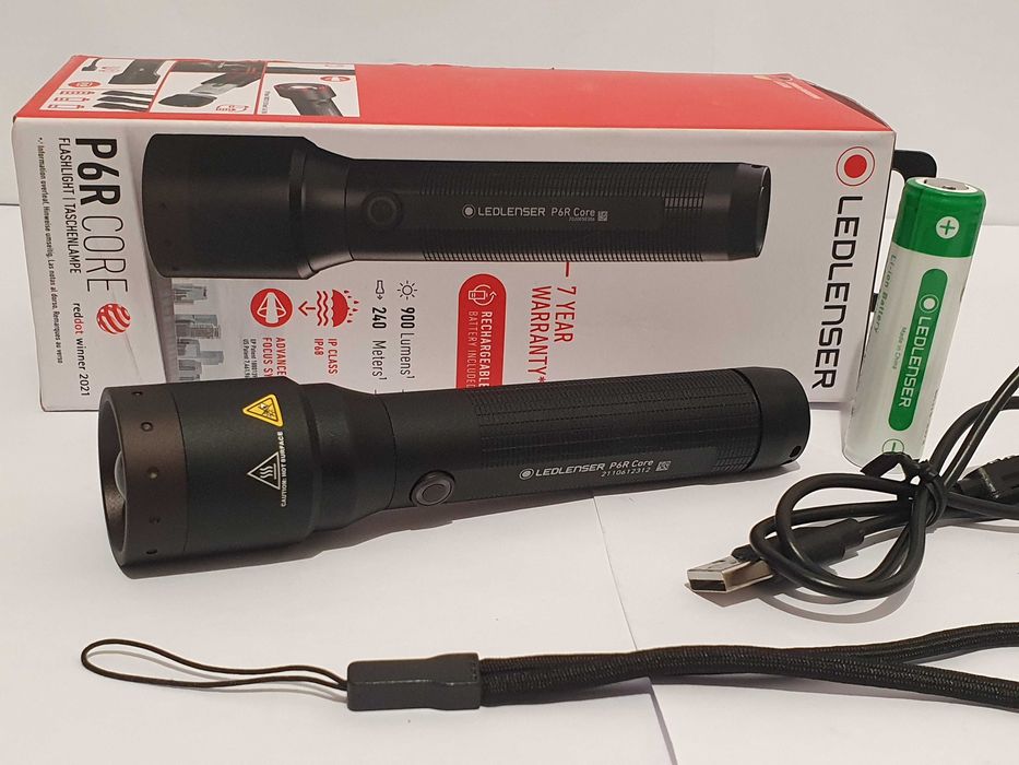 Wodoszczelna latarka LEDLENSER P6R CORE 900lm-240m akumulatorowa 3,6v