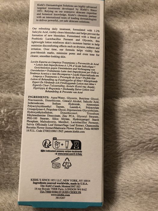 Kiehl’s przeciwtrądzikowy do twarzy 60ml emulsja