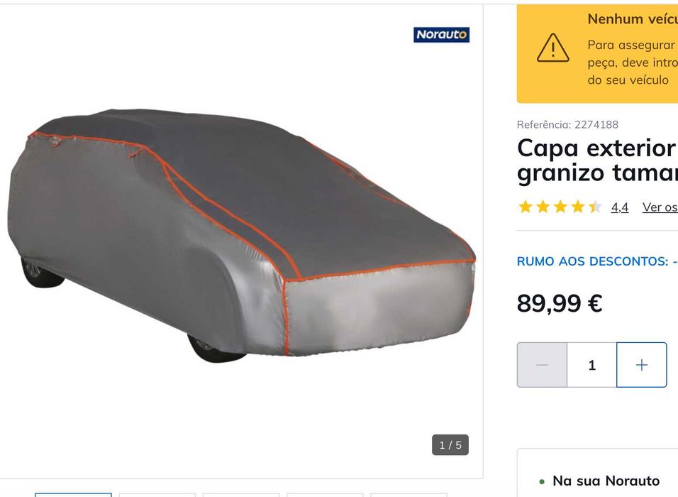 Capa exterior para automóvel anti-granizo tamanho M