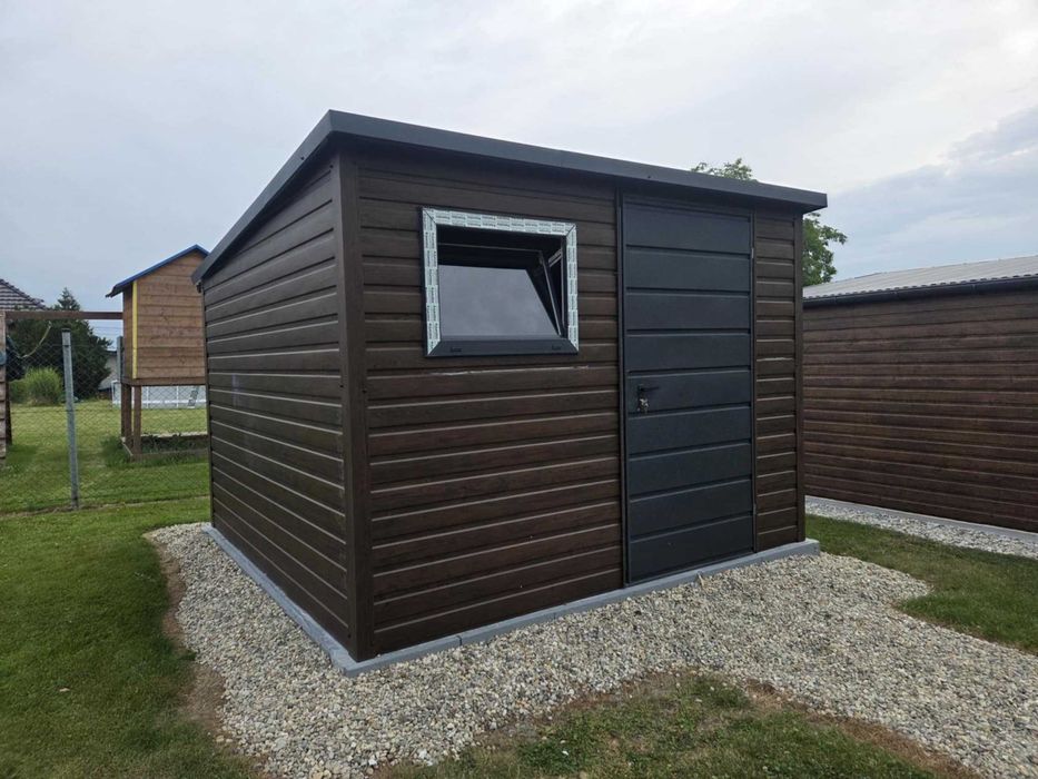 Domek Schowek Ogrodowy PREMIUM 3x2.5 drewnopodobny spad na tył