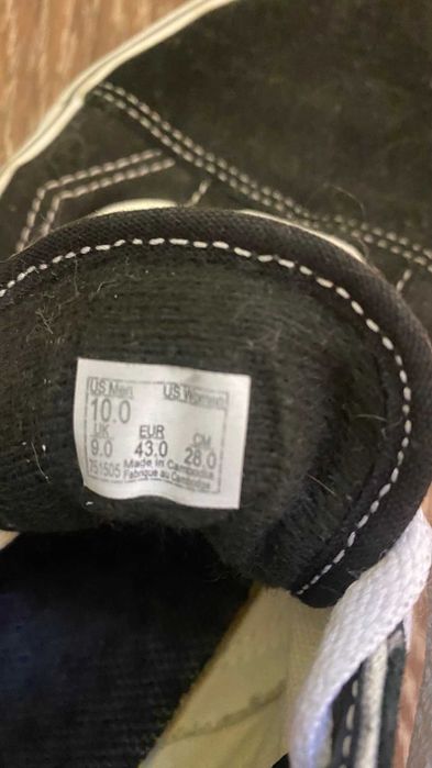 Кеди Vans Old Skool оригінал 43 розмір (28 см) Чорні Позняки Самовивіз