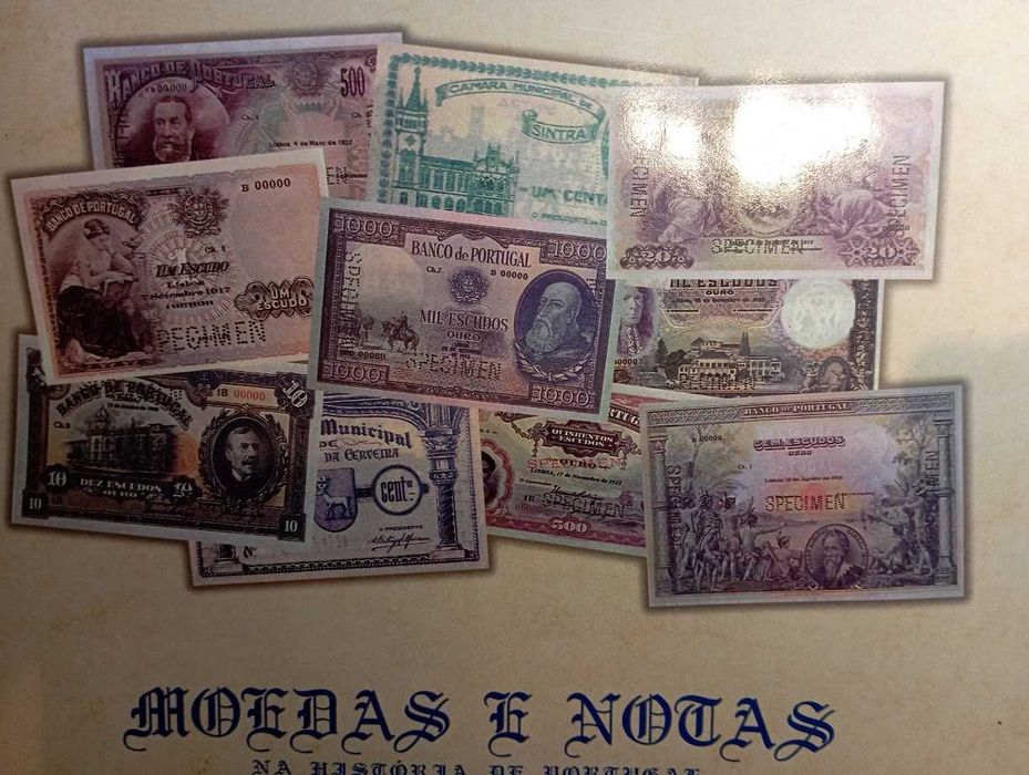 Coleção de notas e moedas do Diário de Noticias