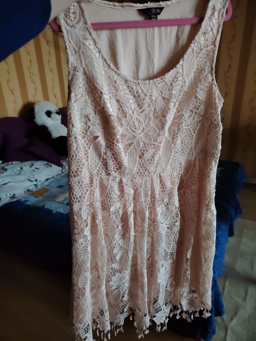 Платье миди кружево вышитое нежно персиковое XL XL-XXL