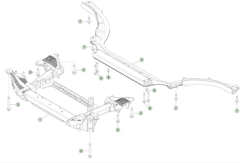 Передній та задній підрамник Tesla Model S 2021, 2022, 2023,2024