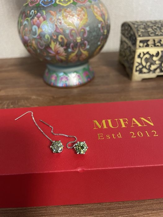 Сережки з діамантами - муасанітами, неймовірної краси, з паспортом!