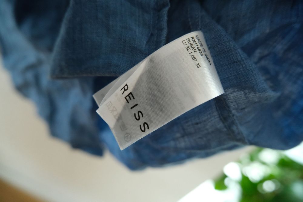 Reiss koszula  100% len  niebieska
