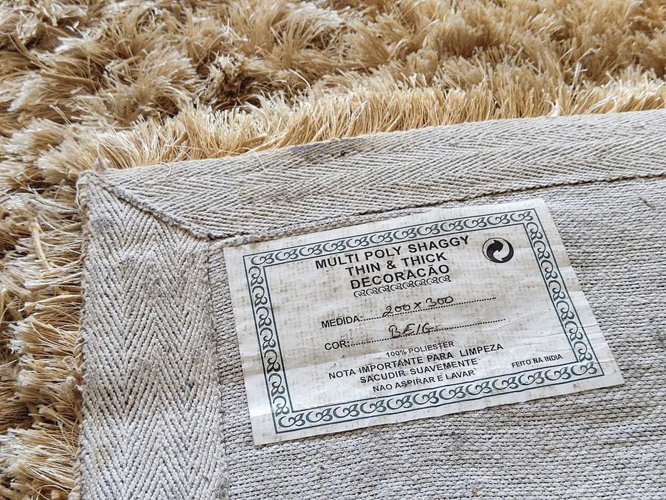 Carpete tapete 3x2 dourada poliéster 100% Made in Índia