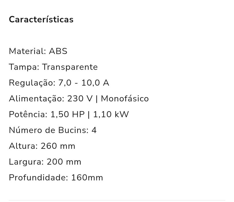 Quadro de Sondas Monofásico 1,50HP 7,0-10,0A 230V