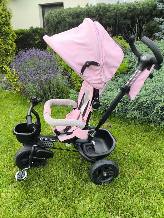 Rowerek trójkołowy Kinderkraft AVEO 6w1 wózek spacerówka różowy