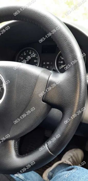 Renault Logan Sandero Symbol Nexia Оплетка Чехол на руль Кожа Каучук