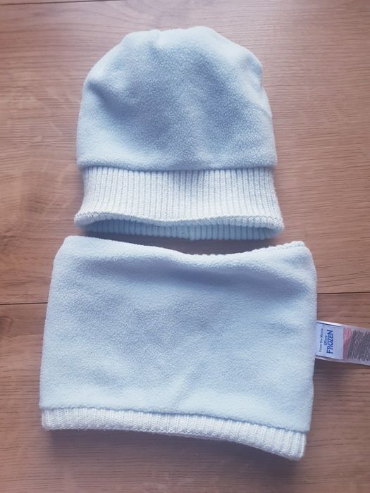Zimowe ocieplane czapka z kominem dziewczęca marki Frozen Anna