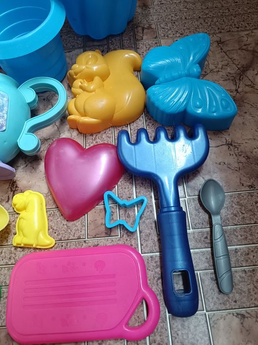 Пасхи детские для песочницы или пляжа, ведро, лопатка, грабли, формочк