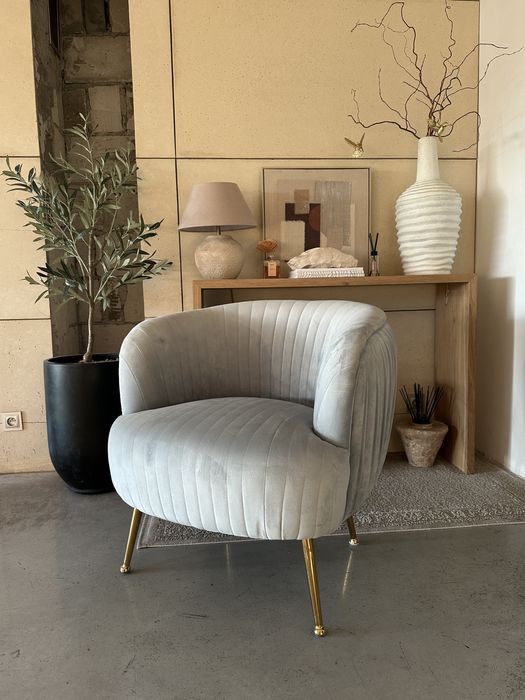 Fotel muszla westwing błekitny