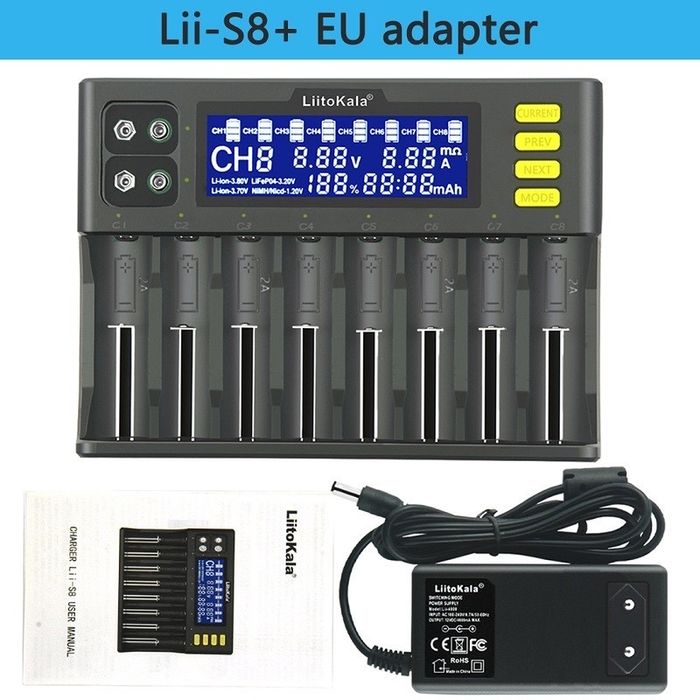 Зарядний пристрій LiitoKala Lii-S8 18650 21700