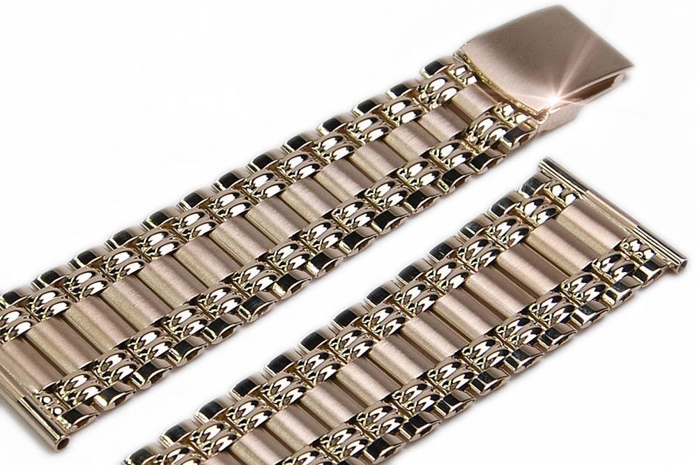 Bransoleta do zegarka męskiego z 14k 585 różowego złota mbw006r Wawa