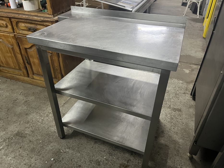 Escaparate em aço inox com prateleiras 80 x 60