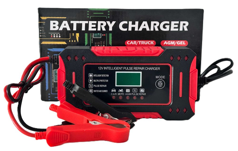 Prostownik do akumulatorów samochodowych AGM 12V 6A funkcja naprawy