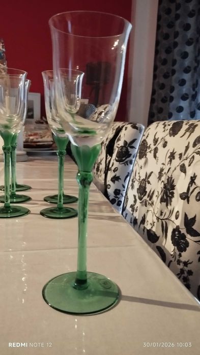 8 copos de cristal húngaro Ajka