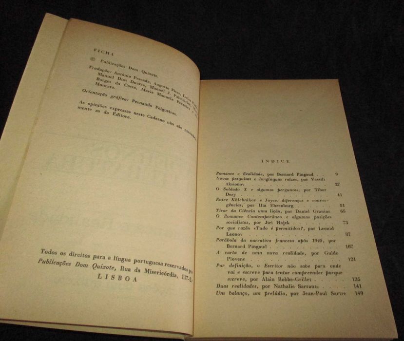 Livro Romance e Realidade Sartre Ehrenburg Pingaud Robbe-Grillet
