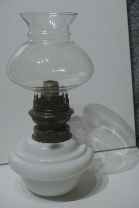 Stara Lampa Naftowa Kosmos Brenner Szkło Mleczne