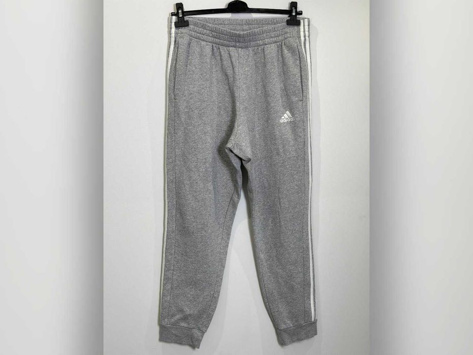 Spodnie adidas szare proste lampasami XL