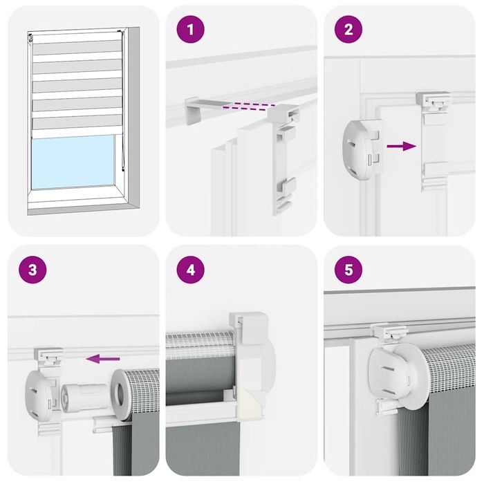 Vidaxl Roleta Zebra, Czarna, Szerokość Tkaniny 50,9 Cm, Poliester