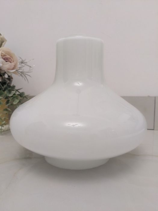 Старинный винтажный стеклянный плафон для настольной лампы