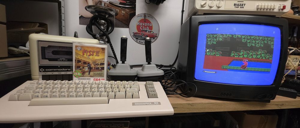 Commodore C64 longboard 1986 specjalna klawiatura made in Germany  joystick WICO Boss USA Datasette zestaw