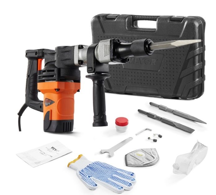 Martelo demolidor VEVOR JH‑0840, potência de 1400W e impacto de 19J, ideal para quem precisa de força real para demolições rápidas