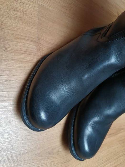 Oficerki damskie Lavorazione Artigiana buty skórzane ocieplane kozaki