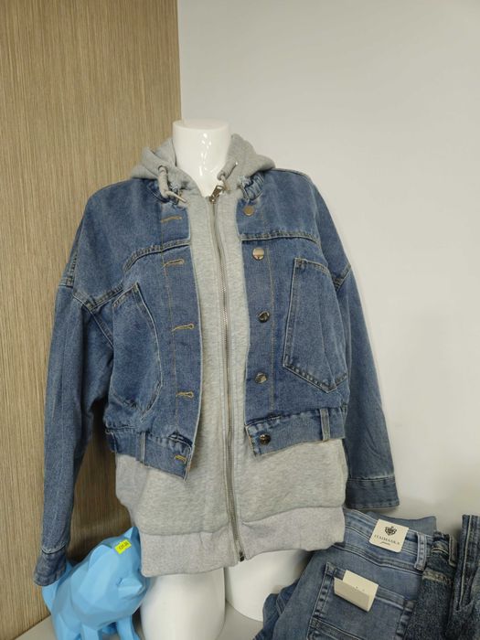 Kurtka, bluza jeansowa ocieplana Italy r. Uni Plus Size !!!