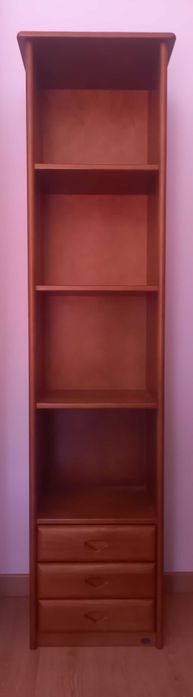 Estante sóbria e elegante em mogno maciço