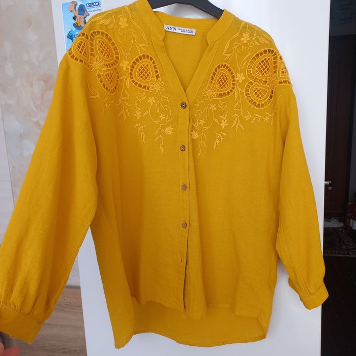 Рубашка горчичная