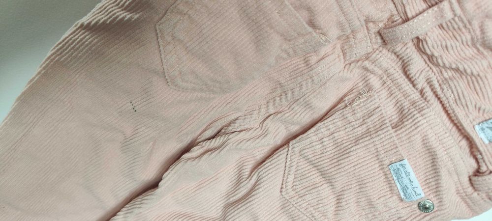 Ogrodniczki sztruksowe różowe 3T