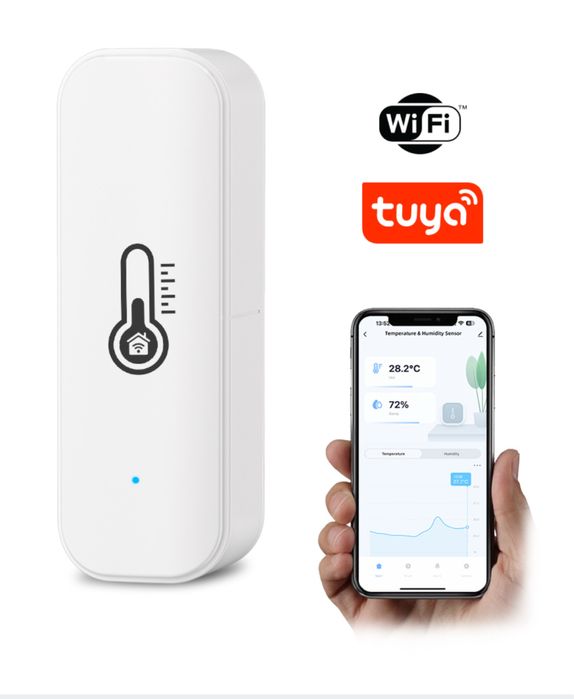 Inteligentny czujnik temperatury i wilgotności WiFi | Tuya Smart Home