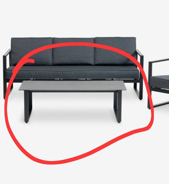 Vonge Stół ogrodowy 129x64x40 aluminium + włókno cementowe