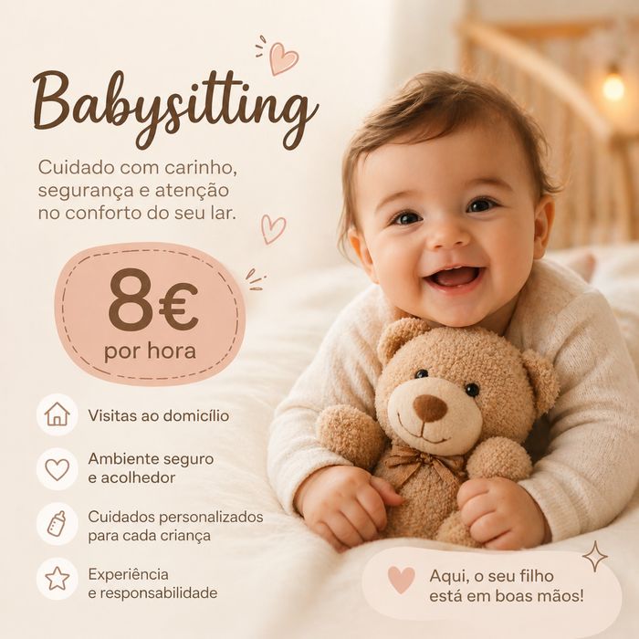 Babysitting ao domicílio – Porto e arredores (pagamento mensal)