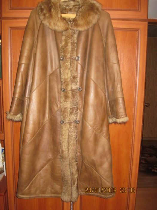 искусственная длинная дубленка