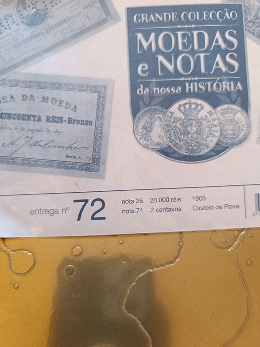 Nota de 20,000 Reis 1905 e 2 centavos Castelo de Paiva