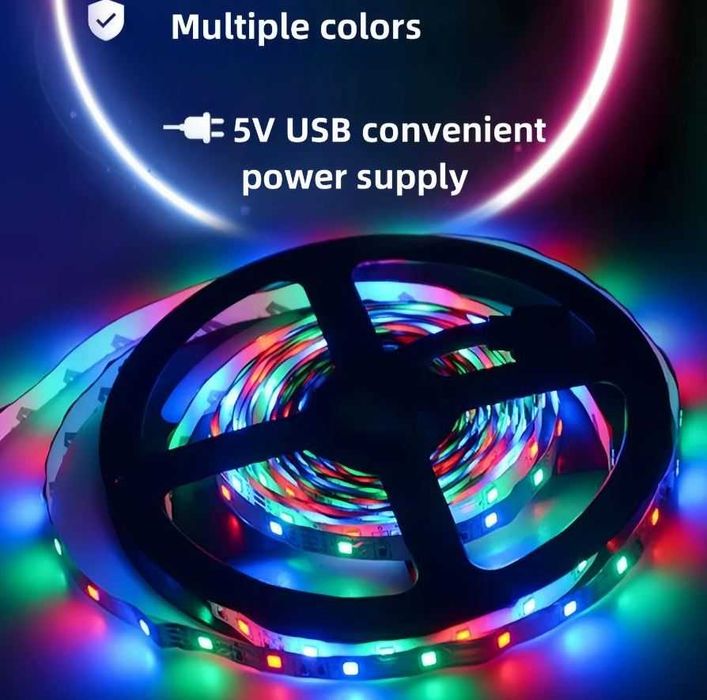 Светодиодная RGB лента,c пультом 24 клавиши, 5050 дюймов, USB, 5 м