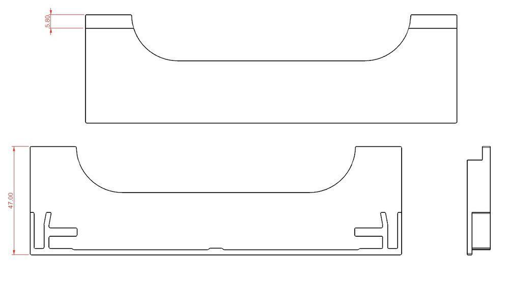 Nóżki 47 mm do profilu aluminiowego 160mm 16cm CZARNE PCV komplet 2szt