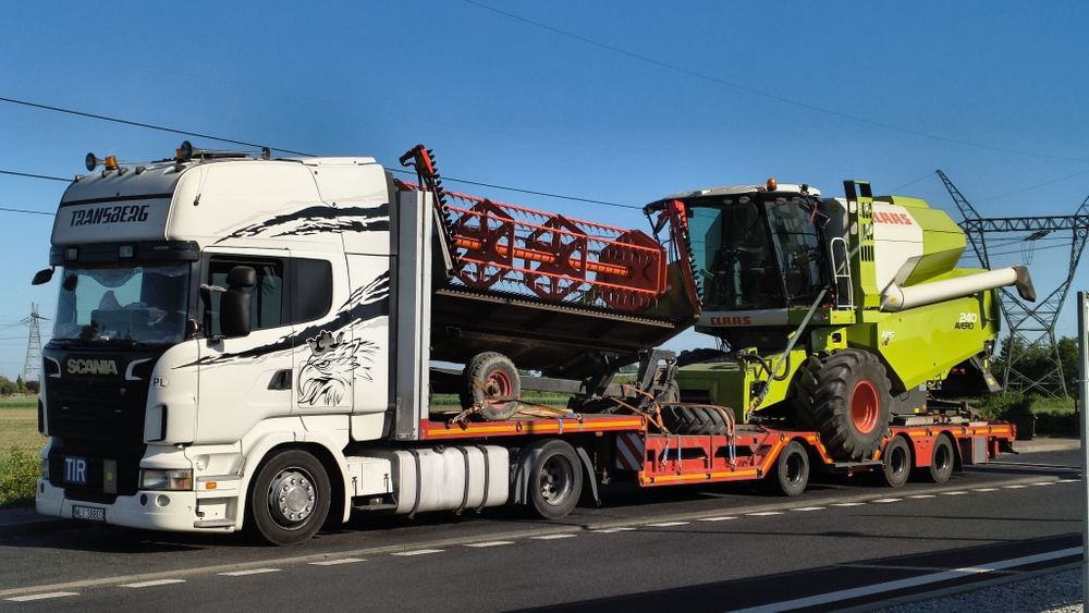 Transport ponadnormatywny kombajnów, maszyn rolniczych i budowlanych PL