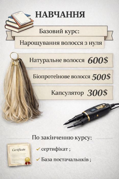 Базовий курс нарощування волосся