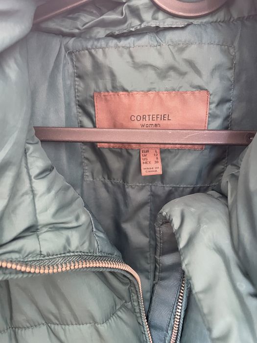 Blusão de penas verde escuro